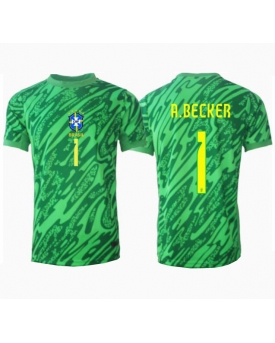 Brasile Alisson Becker #1 Portiere Maglia Gara Casa Repliche Copa America 2024